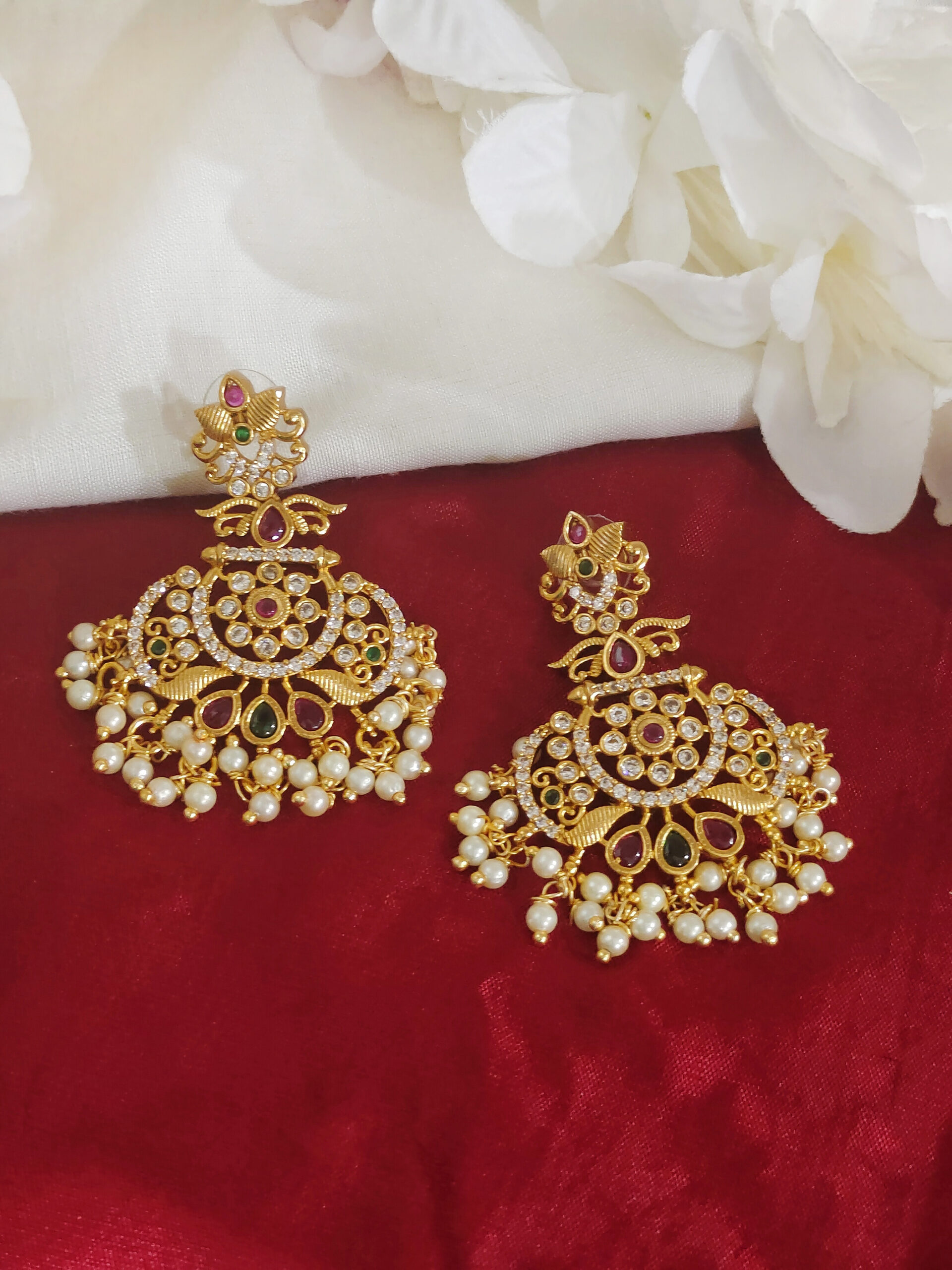 Sriya Kempu Jadau Jhumka Earrings | Earrings, Jhumka earrings, Custom  earrings