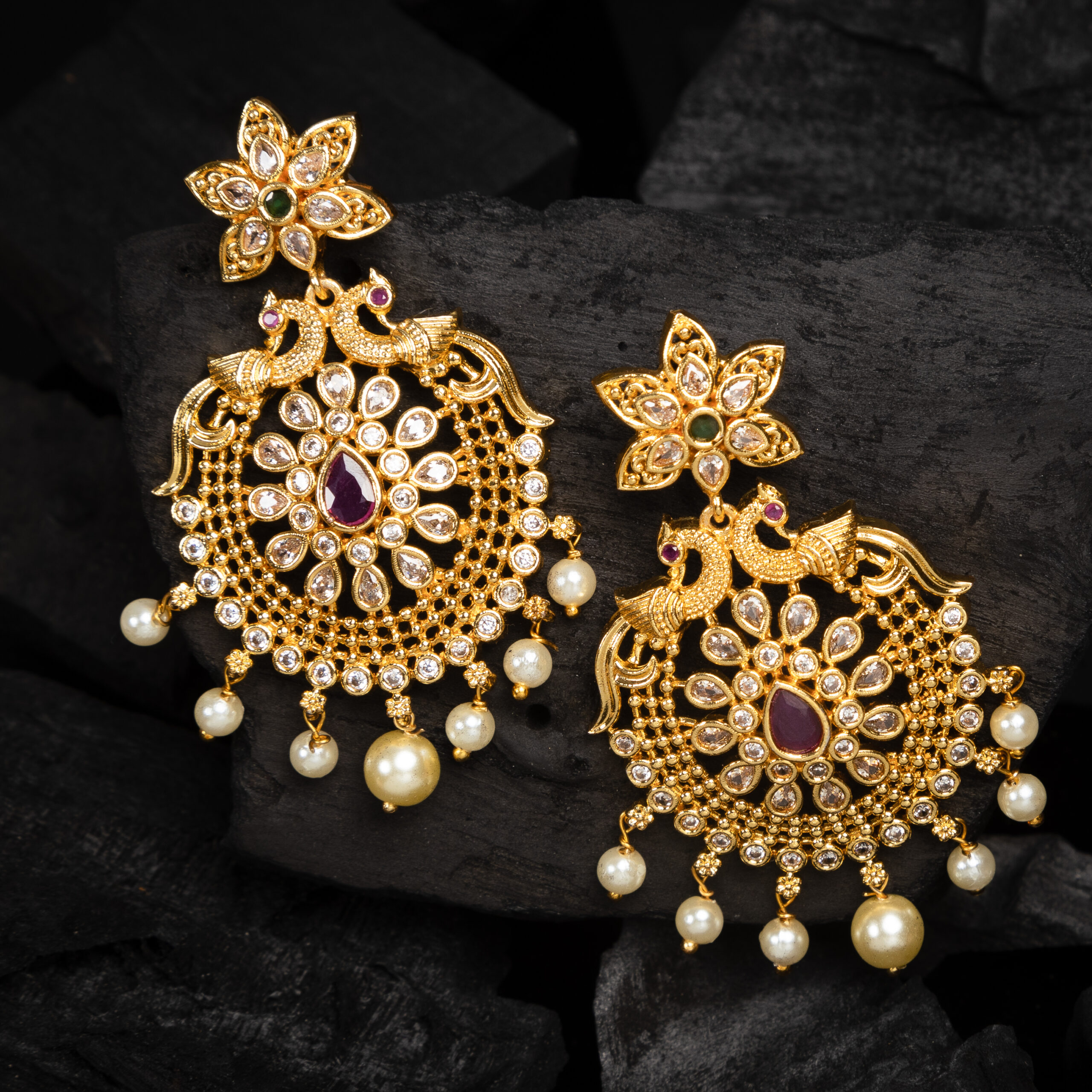 Efulgenz Indian Jewelry Traditional Gold Tone Big Chandbali Jhumka Jhumki  Dangle Earrings for Women - Walmart.com