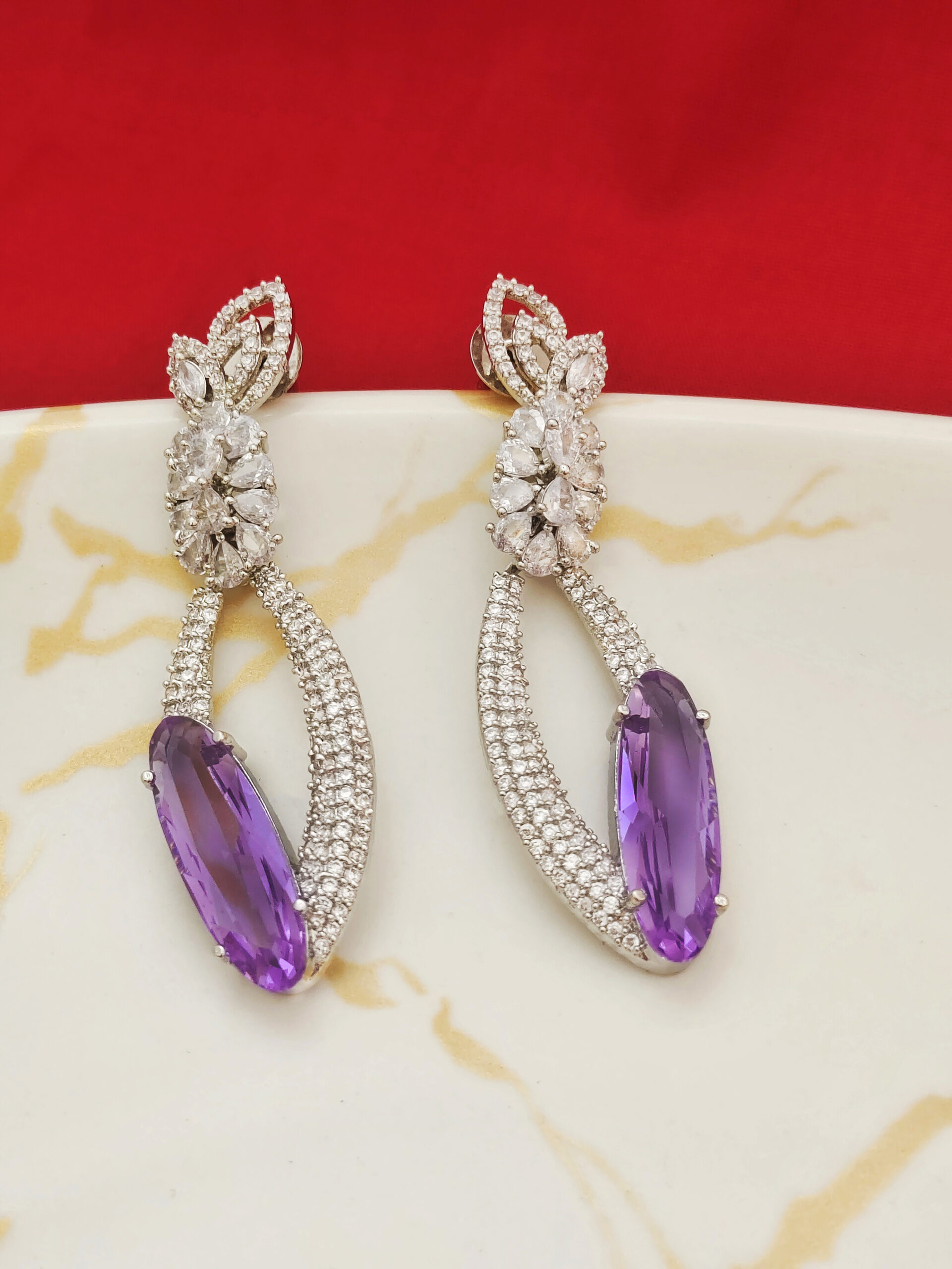 French-style Purple Natural Stone Earrings – PEARPEAR Studio